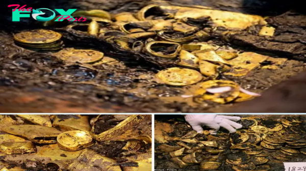 The unveiling of ancient discoveries brings to light a treasure trove of gold plates and coins, among other priceless artifacts, found within the 2,000-year-old royal tomЬѕ of China.sena