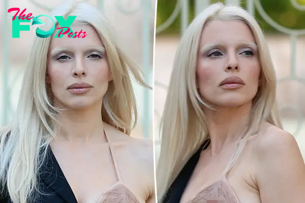 Julia Fox sends shocking message in hair-covered graphic bikini