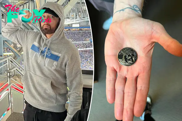 Eminem celebrates 16 years of sobriety by showing off his new chip