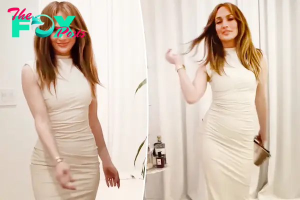 Jennifer Lopez stuns in skintight dress for ‘mom’s night out’