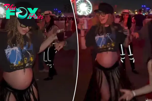 Pregnant Lala Kent puts bare baby bump on display at Stagecoach 2024 in crop top, fringe skirt