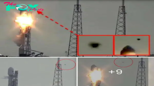 Viral Controversy: UFO Allegedly Sighted Near Exploding SpaceX Rocket Ignites Startling Conspiracy Theories and Speculation