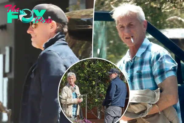 Sean Penn puffs a cigarette, hangs with Hunter Biden at Soho House in Malibu