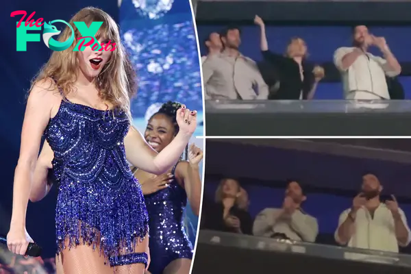 Travis Kelce dances at Taylor Swift’s 87th Eras Tour in Paris with Gigi Hadid and Bradley Cooper