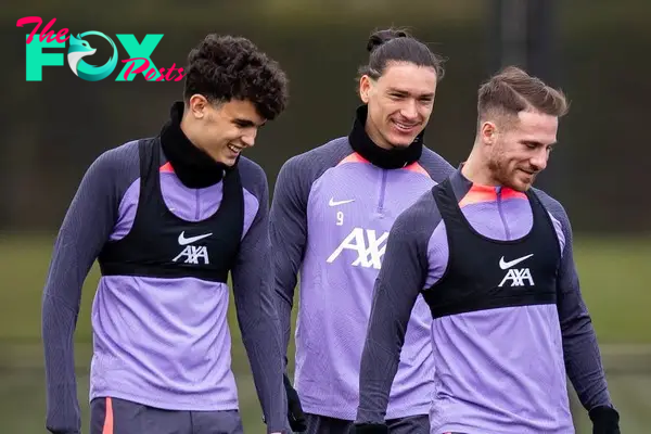25-man Liverpool squad trains for Aston Villa – no Andy Robertson or Diogo Jota?