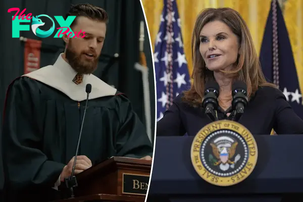 Maria Shriver reacts to Chiefs kicker Harrison Butker’s ‘demeaning’ commencement speech