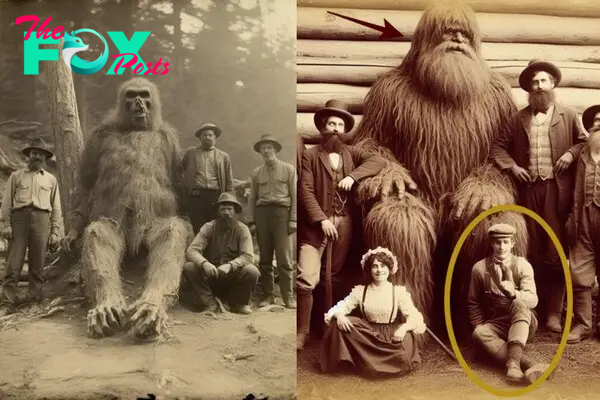 nht.Breaking: Evidence Unveiled: Humans Coexisting with ‘Bigfoot’ Since the 1820s, Captured in Historic Photo.