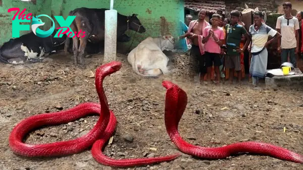 f.Revealing the enchanting behaviors of the mysterious red snake.f