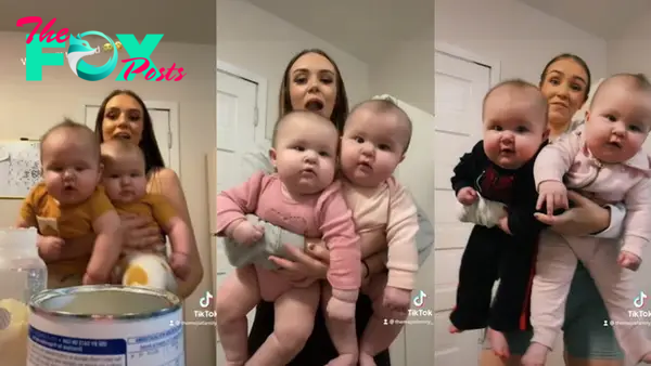 A petite mother from Minnesota caused a storm on social networks with a video of her holding her “chubby” twins at 7 months old weighing 21 lbs, surprising and delighting everyone.