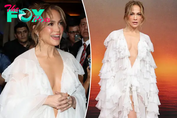 Jennifer Lopez serves bridal vibes in white gown (and her wedding ring) at ‘Atlas’ premiere sans Ben Affleck