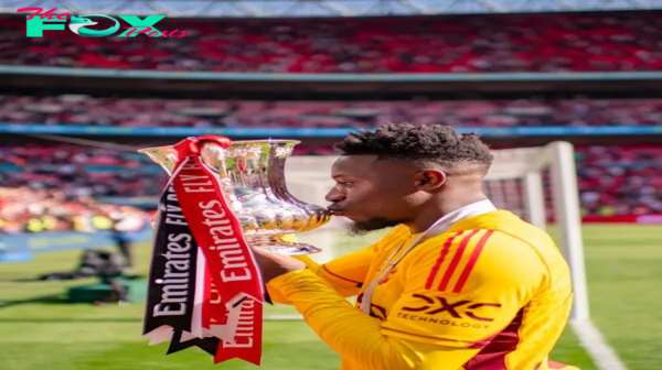 tl.Andre Onana delivered a stellar performance and kept a clean sheet for nearly the entire FA Cup final against Manchester City, securing an emotional victory for Manchester United.