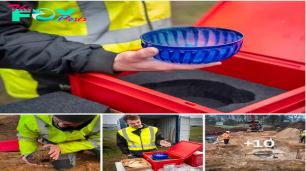 Perfectly preserved 2,000-year-old shimmering turquoise Roman glass bowl unearthed in the Nijmegen settlement