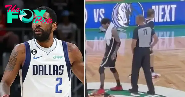 Mavericks Logo Was Behind Kyrie Irving When He Stomped On Celtics Logo