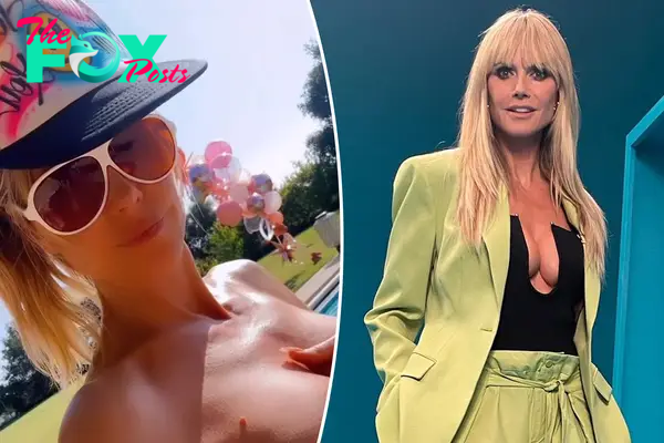 Heidi Klum poses without bikini top to celebrate 51st birthday