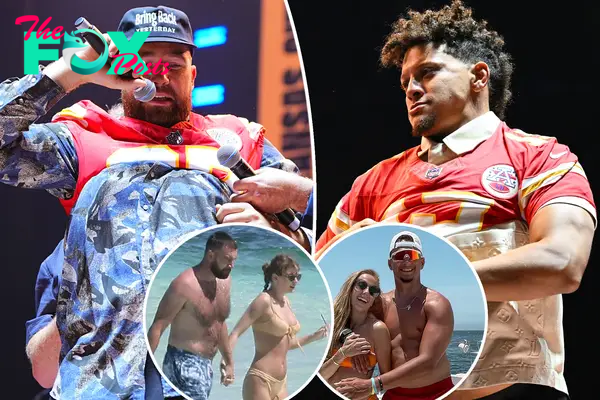 Travis Kelce and Patrick Mahomes joke about their dad bods during NFL offseason