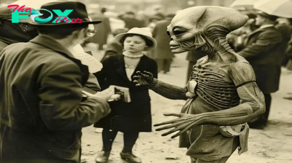 B83.Unearthed 1850s Photographs Astonish with Friendly Encounters Between Humans and Aliens, Stirring Global Shock