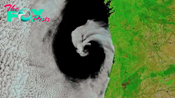 Earth from space: Mysterious, slow-spinning cloud 'cyclone' hugs the Iberian coast