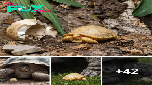 The birth of the first albino giant tortoise in the Galapagos Islands: a truly adorable wonder