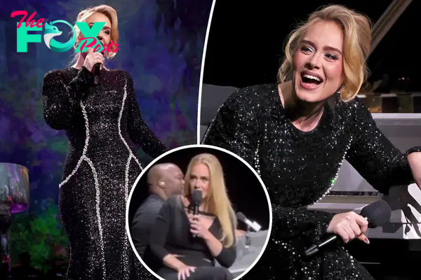 Adele pokes fun at her too-small Spanx on stage: ‘Like pumping sausage meat’