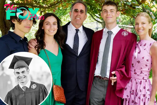 Jerry Seinfeld and wife Jessica pose for family photo at son Shepherd’s high school graduation