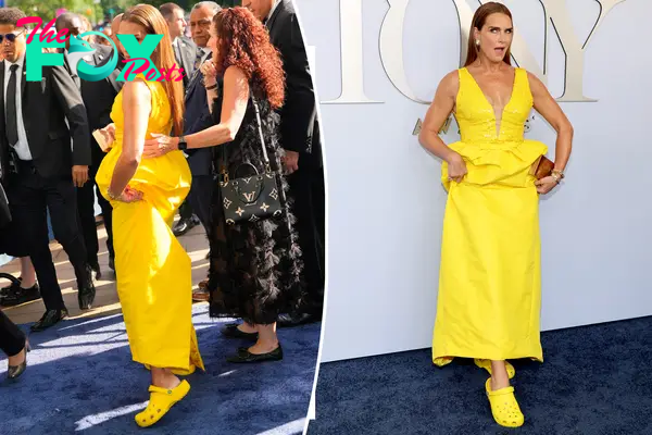 Brooke Shields swaps heels for yellow Crocs on Tony Awards 2024 red carpet