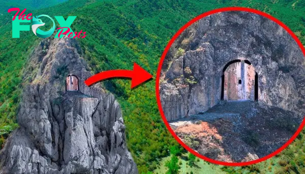 Drone pilot spots mysterious door in mountain