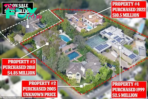 B83.Leonardo DiCaprio’s multi-million dollar four-home complex in the Hollywood Hills is undergoing a major renovation, with rumors swirling that the real estate mogul actor could even buy the house fifth house.