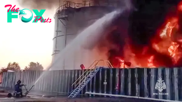 Ukrainian Drone Attack Sparks Huge Blaze at Oil Facility in Southern Russia