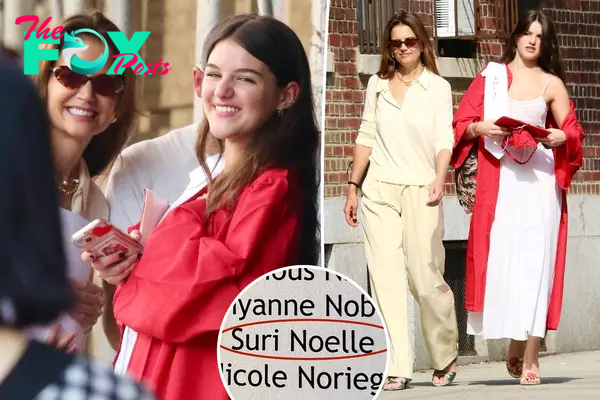 Suri Cruise celebrates high school graduation with mom Katie Holmes, drops dad Tom’s last name at ceremony