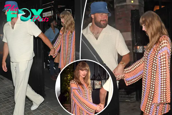 Taylor Swift and Travis Kelce look loved-up on London date night after sharing Eras Tour stage