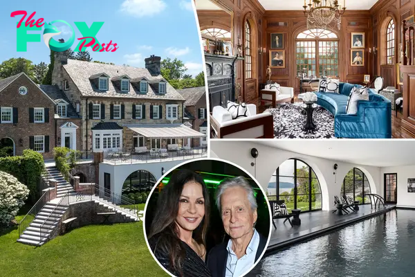 Inside Catherine Zeta-Jones and Michael Douglas’ palatial $12 million estate for sale: Indoor pool, riverfront views and more