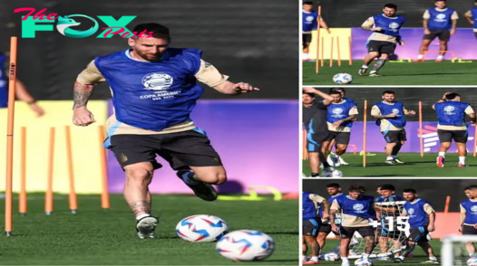 20 DIFFERENT ‘SHADES’ of GOAT – Lionel Messi happily practices with teammates before the confrontation with Chile at Copa America