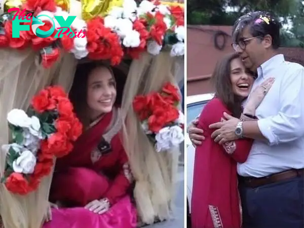 Juggun Kazim sits in a 'palanquin' 11 years after marriage