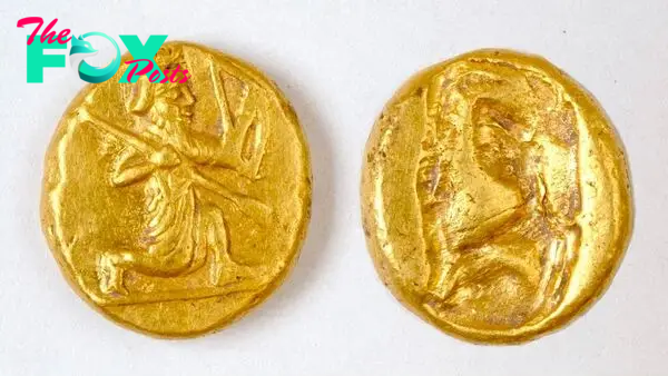 Pot overflowing with gold coins discovered in ancient Greek city in Turkey