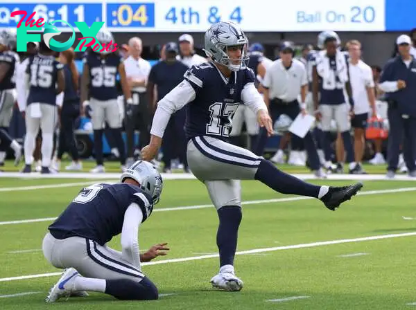 Brandon Aubrey leaves preseason game for birth of his first child - when will the Cowboys kicker return to practice?