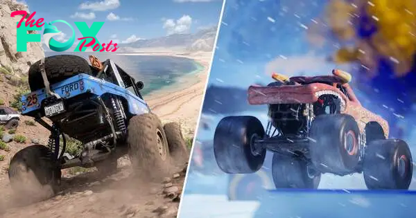 Monster Jam Showdown feels a bit like what would occur if Forza Horizon had a child with my childhood, and that’s cool