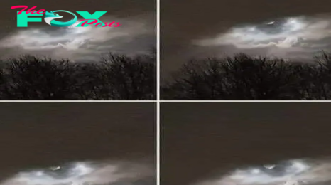 Man captures glowing figure shining through clouds