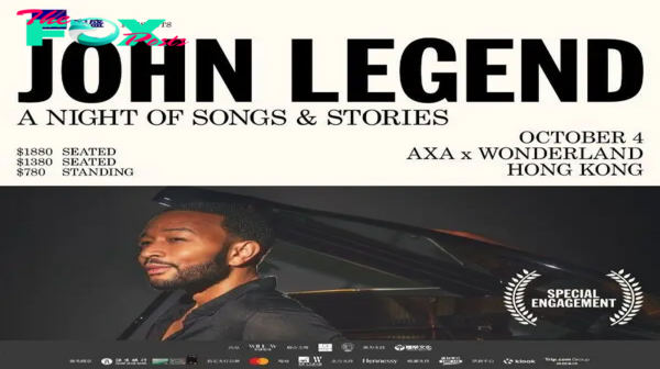 John Legend Set to Hold a Concert in Hong Kong This October