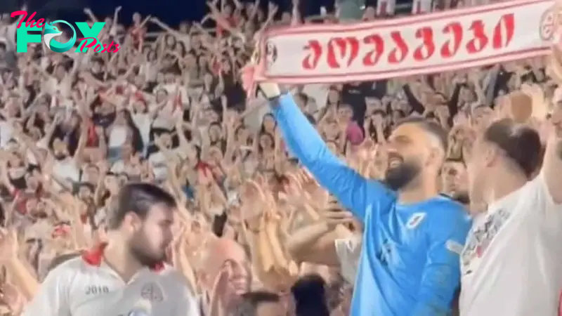 Liverpool’s summer signing jumps into stands to lead Georgian ultras after win