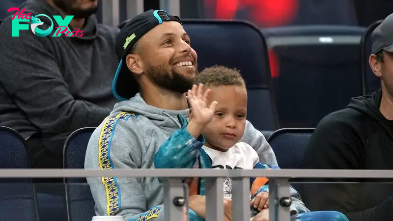 Steph Curry and Kids, Riley and Canon, Make a Surprise Appearance at the San Jose Giants Game.Cau