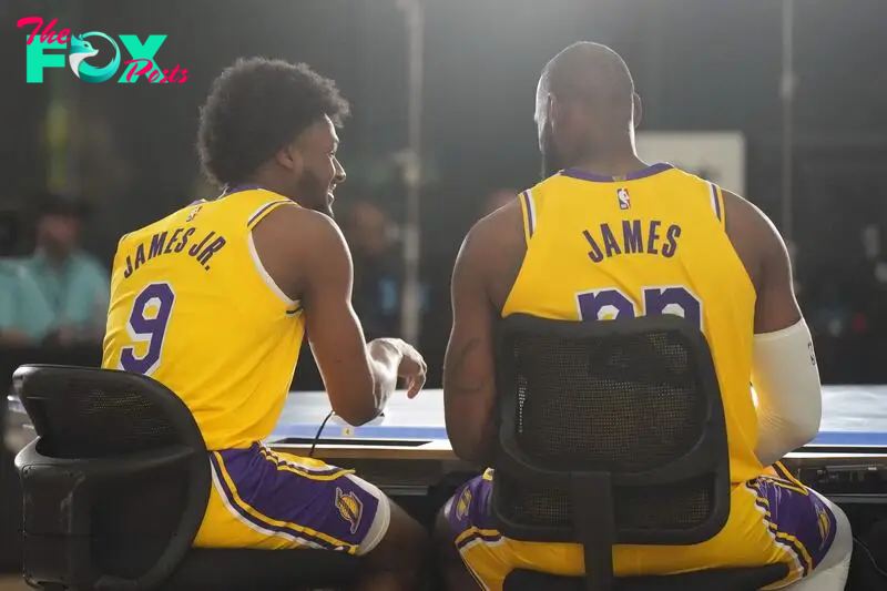 Here is the first look at LeBron James & Bronny James for the Los Angeles Lakers