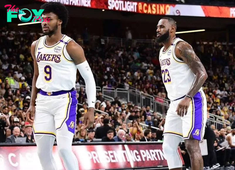 Lakers’ LeBron James & Bronny James make history playing together for the first time