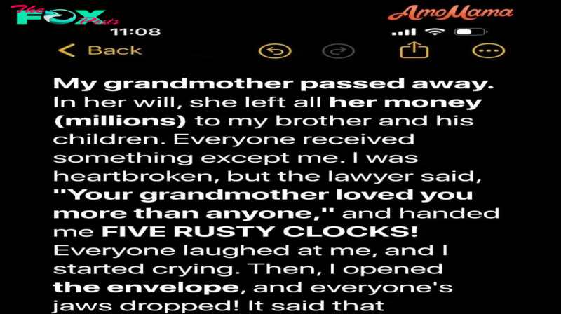 Linda received her grandmother’s antique clocks while her covetous brother inherited the house, only to find out her share was worth nearly $200K