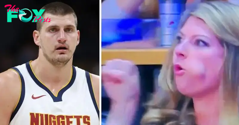 Female Nuggets Fan Performs Lewd Gesture At NBA Game