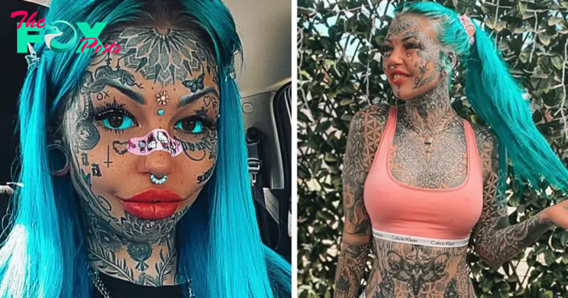 Amber, 24, is obsessed with tattoos and has covered her whole body in ink